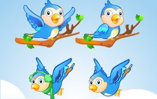 Free Vector Character Â– Little Blue Bird
