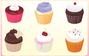 Free vector cupcakes