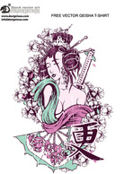 Free vector geisha t-shirt design