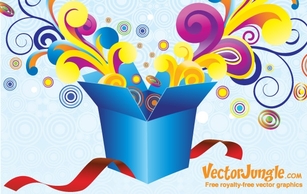 Free Vector Groovy Gift Box