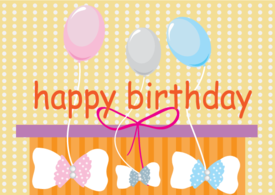 Free Vector Happy Birthday Card with Balloons