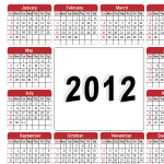 Free Vector Illustration of 2012 Calendar
