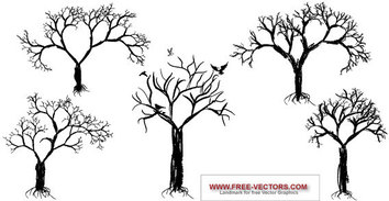 Free vector tree set by www.free-vectors.com