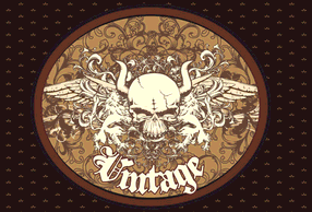 Free Vector Vintage Emblem with Skull