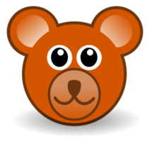 Funny Teddy Bear Face Brown