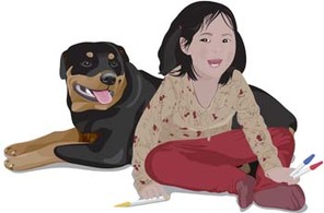 Girl and dog 12