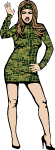 Girl In Alligator Leather Skirt Vector