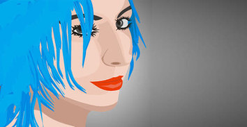 Girl with blue hair free vector