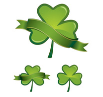 Glossy shamrocks with banners