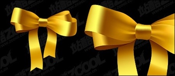 Gold Ribbon Bow vector material