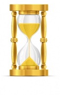 Gold sand glass clock