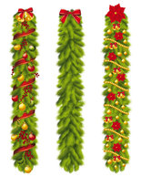 Green Christmas garlands vector