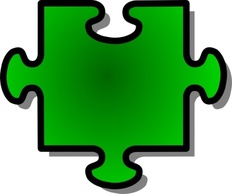 Green Jigsaw Puzzle Game Piece
