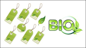 Green leaf material tag vector