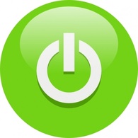 Green Power Button clip art