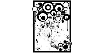 Grunge black and white circles free vector