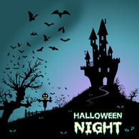 Halloween Night with Haunted House