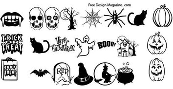 Halloween objects free vector
