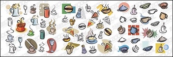 Hand-painted food and drink vector material