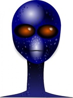 Head Blue Alien Face Ufo Et Visitors