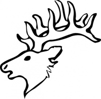 Head Outline Deer Horns Animal Antlers