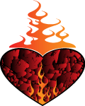 Heart On Fire Vector Illustration