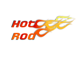 Hot rod text illustration