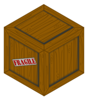 Isometric wooden crate