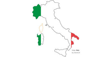 Italy map with flag free vector