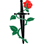 Knife And Rose Free Vector