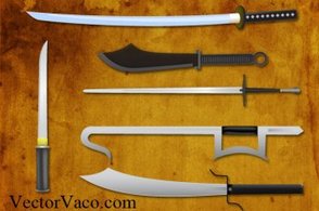Knives and swords vectors, japanese sword vector, samurai vector ai, kungfu sword ai, kill bill ...