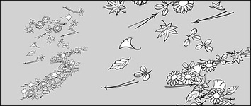 Line drawing of flowers -14