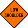 Low Shoulder Vector Road Sign