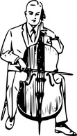 Man Playing Cello clip art