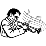 Man Playing Trumpet Vector Image