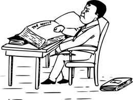 Man Reading Books clip art