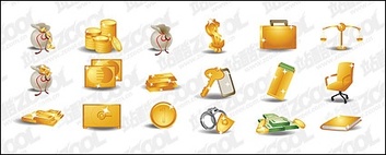 Money gold theme icon vector material