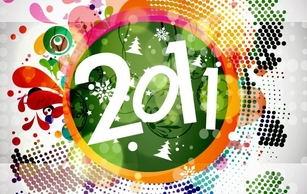New Year Floral Backgound Vector Graphic