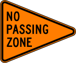 No Passing Zone Vector Sign