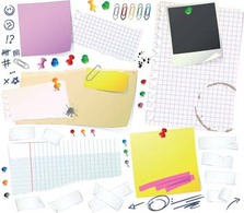 Notes papers and Thumbtack vector
