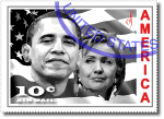 Obama & Clinton Stamp