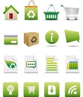 Online Shopping Icon Set Natural Concept