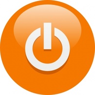 Orange Power Button clip art