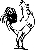 Outline Farm Bird Rooster Hen Chicken Animal Poultry Calling Roosters