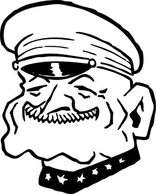 Outline Man Military Lineart Smiling Admiral Coontz
