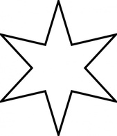 Outline Star White Stars Estrella Six Hollow Hexa