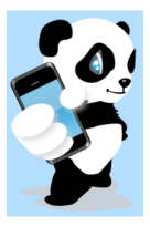 Panda with mobile phone