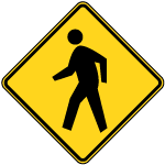 Pedestrian Crossing Road Vector Sign