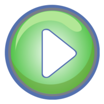 Play Button Green with Blue Border
