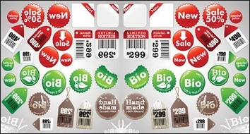 Price of brand label vector